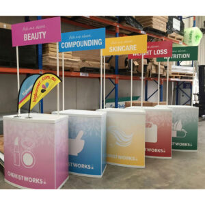 Professional exhibition booth printing Dubai with custom booth graphics, banners, posters, and display stands for trade shows and events.